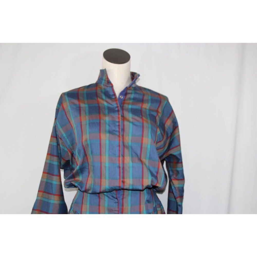 Vintage Jody California Multi Colored Plaid Hippie Prairie 80s Dress Sz 5/6 SM - Picture 5 of 15